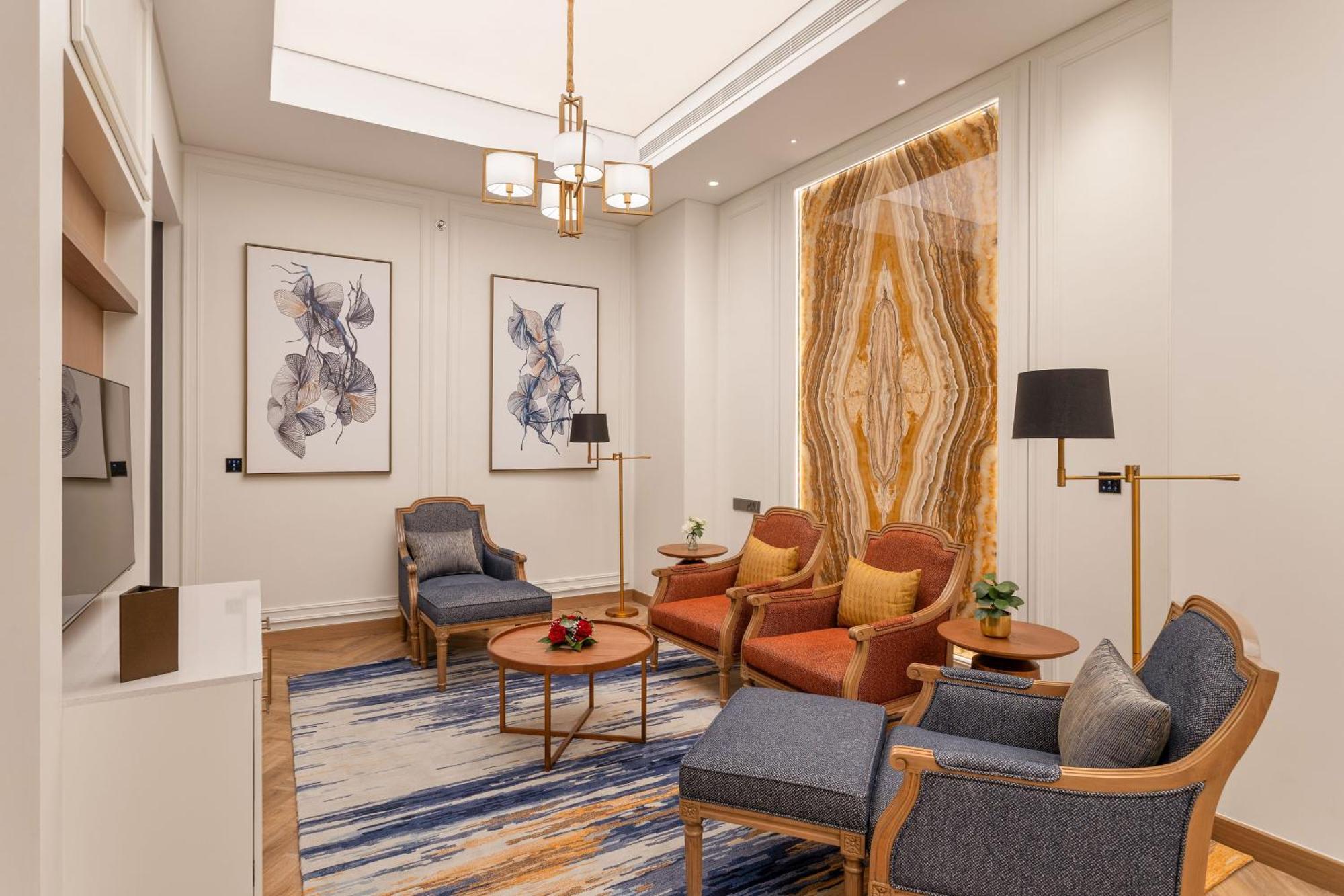 โรงแรมอัจมาน ภายนอก รูปภาพ A 3D interior rendering of a living room